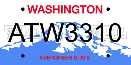ATW3310 Washington License Plate