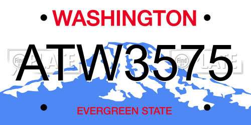 ATW3575 Washington License Plate