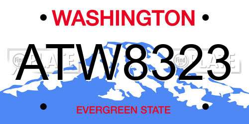 ATW8323 Washington License Plate