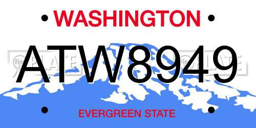 ATW8949 Washington License Plate