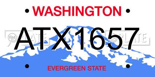 ATX1657 Washington License Plate