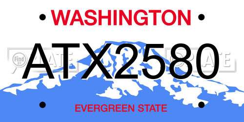 ATX2580 Washington License Plate