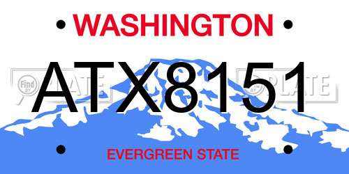 ATX8151 Washington License Plate