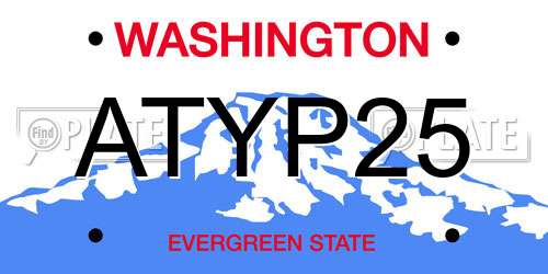 ATYP25 Washington License Plate