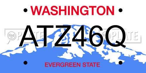 ATZ46Q Washington License Plate