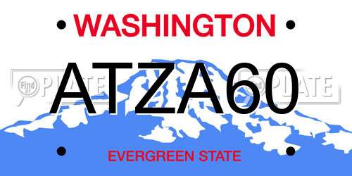 ATZA60 Washington License Plate