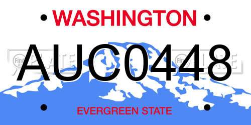 AUC0448 Washington License Plate