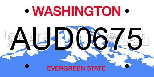 AUD0675 Washington License Plate