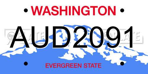 AUD2091 Washington License Plate