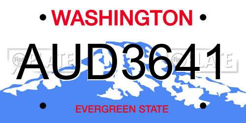 AUD3641 Washington License Plate