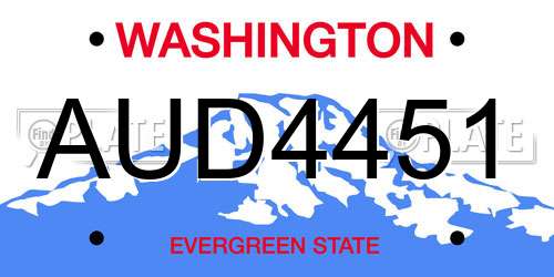 AUD4451 Washington License Plate