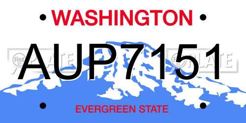 AUP7151 Washington License Plate