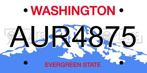 AUR4875 Washington License Plate