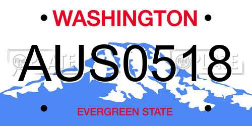 AUS0518 Washington License Plate