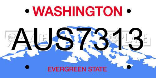 AUS7313 Washington License Plate