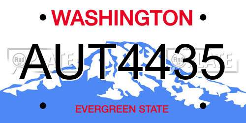 AUT4435 Washington License Plate