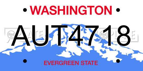 AUT4718 Washington License Plate