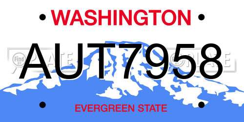 AUT7958 Washington License Plate