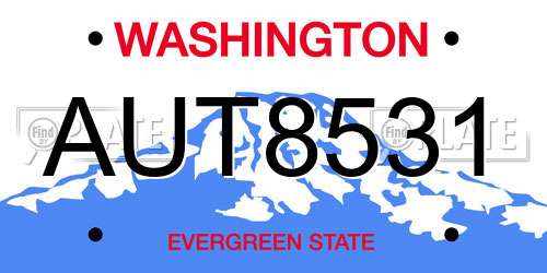 AUT8531 Washington License Plate