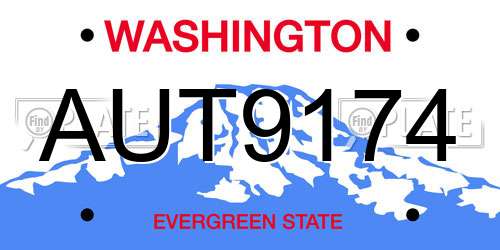 AUT9174 Washington License Plate
