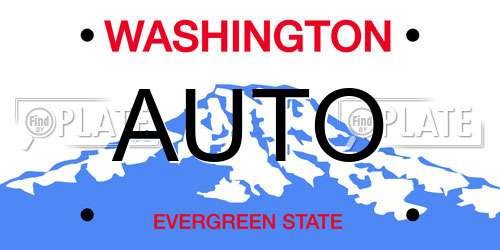 AUTO Washington License Plate