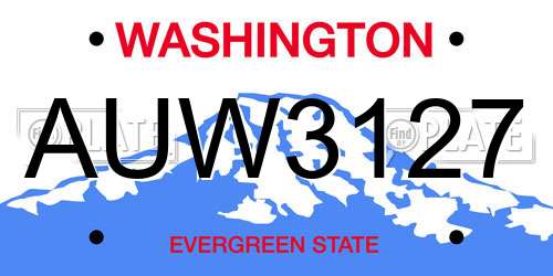 AUW3127 Washington License Plate