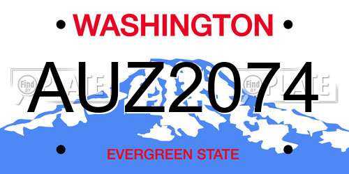 AUZ2074 Washington License Plate