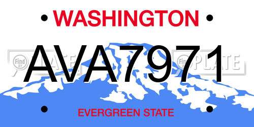 AVA7971 Washington License Plate