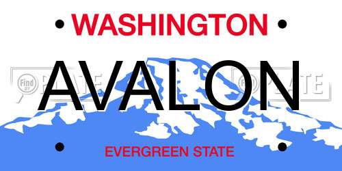 AVALON Washington License Plate