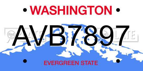 AVB7897 Washington License Plate