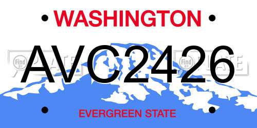 AVC2426 Washington License Plate