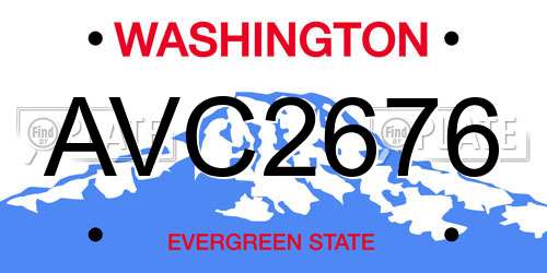 AVC2676 Washington License Plate