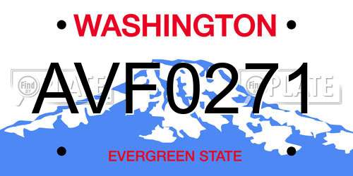 AVF0271 Washington License Plate