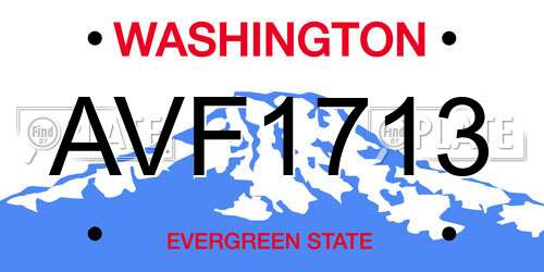 AVF1713 Washington License Plate