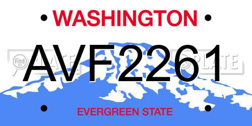 AVF2261 Washington License Plate