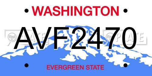 AVF2470 Washington License Plate