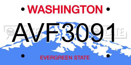 AVF3091 Washington License Plate
