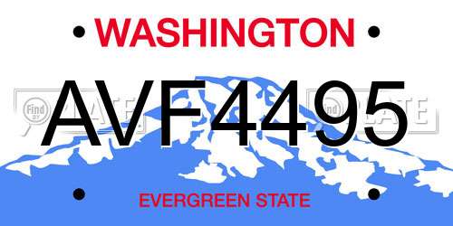 AVF4495 Washington License Plate