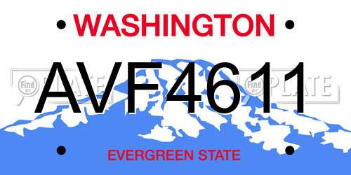 AVF4611 Washington License Plate