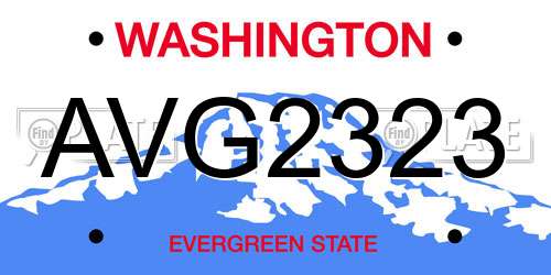 AVG2323 Washington License Plate
