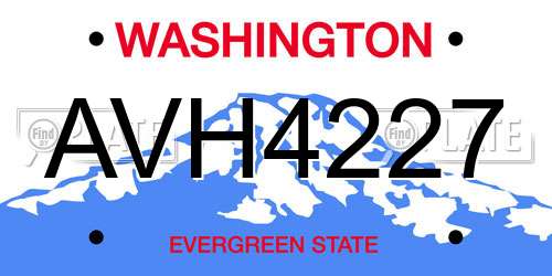 AVH4227 Washington License Plate