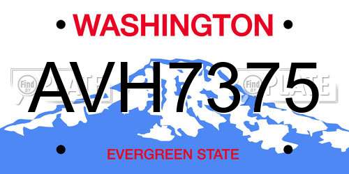 AVH7375 Washington License Plate
