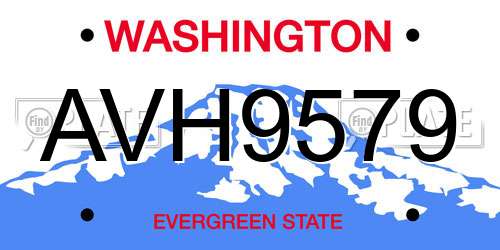 AVH9579 Washington License Plate