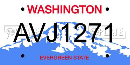AVJ1271 Washington License Plate