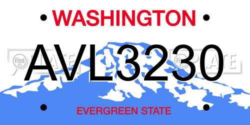 AVL3230 Washington License Plate