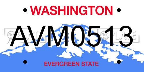 AVM0513 Washington License Plate