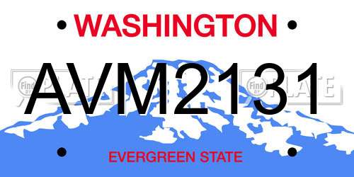 AVM2131 Washington License Plate