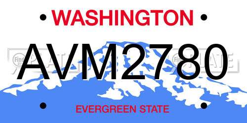 AVM2780 Washington License Plate
