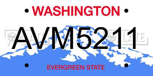 AVM5211 Washington License Plate