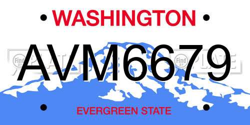 AVM6679 Washington License Plate
